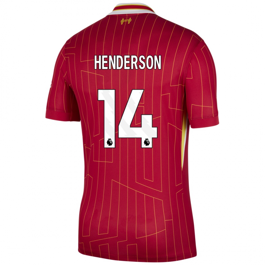 Kinder Henderson #14 Rot Gelb Weiß Heimtrikot Trikot 2024/25 T-Shirt Österreich