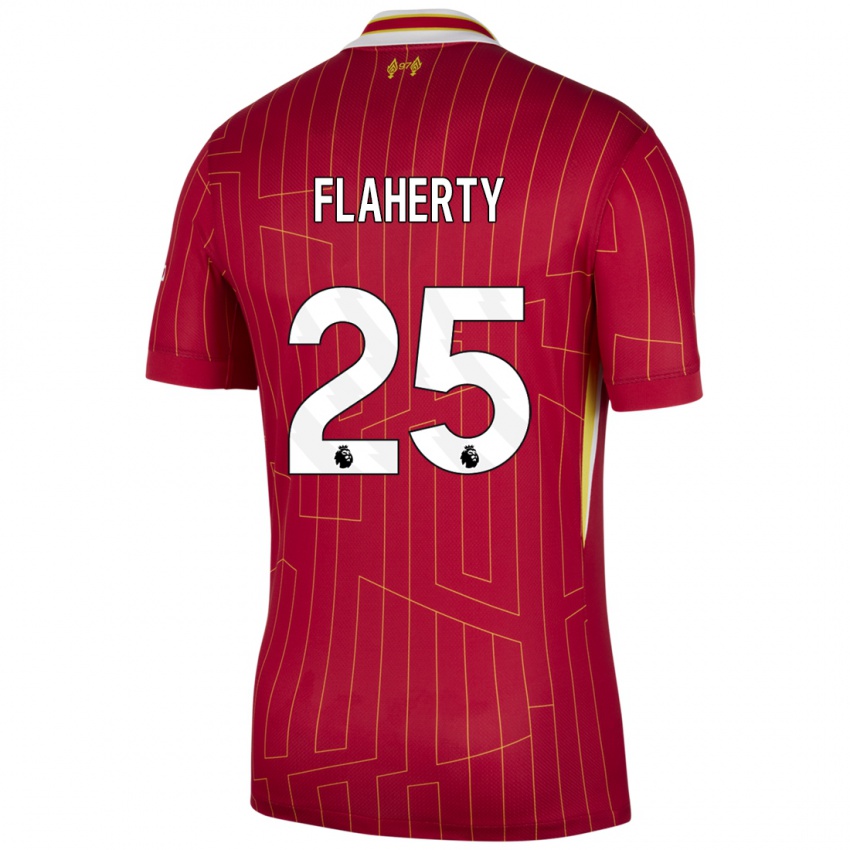 Kinder Gilly Flaherty #25 Rot Gelb Weiß Heimtrikot Trikot 2024/25 T-Shirt Österreich