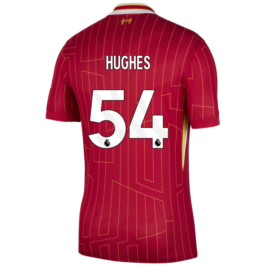 Kinder Liam Hughes #54 Rot Gelb Weiß Heimtrikot Trikot 2024/25 T-Shirt Österreich