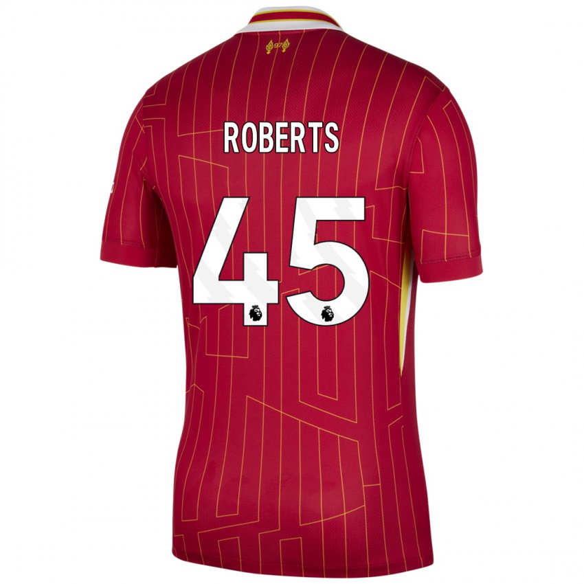 Kinder Iwan Roberts #45 Rot Gelb Weiß Heimtrikot Trikot 2024/25 T-Shirt Österreich