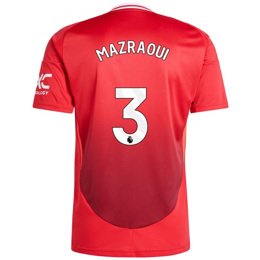 Kinder Noussair Mazraoui #3 Hellrot Heimtrikot Trikot 2024/25 T-Shirt Österreich