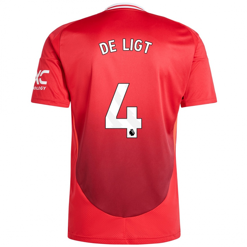 Kinder Matthijs De Ligt #4 Hellrot Heimtrikot Trikot 2024/25 T-Shirt Österreich