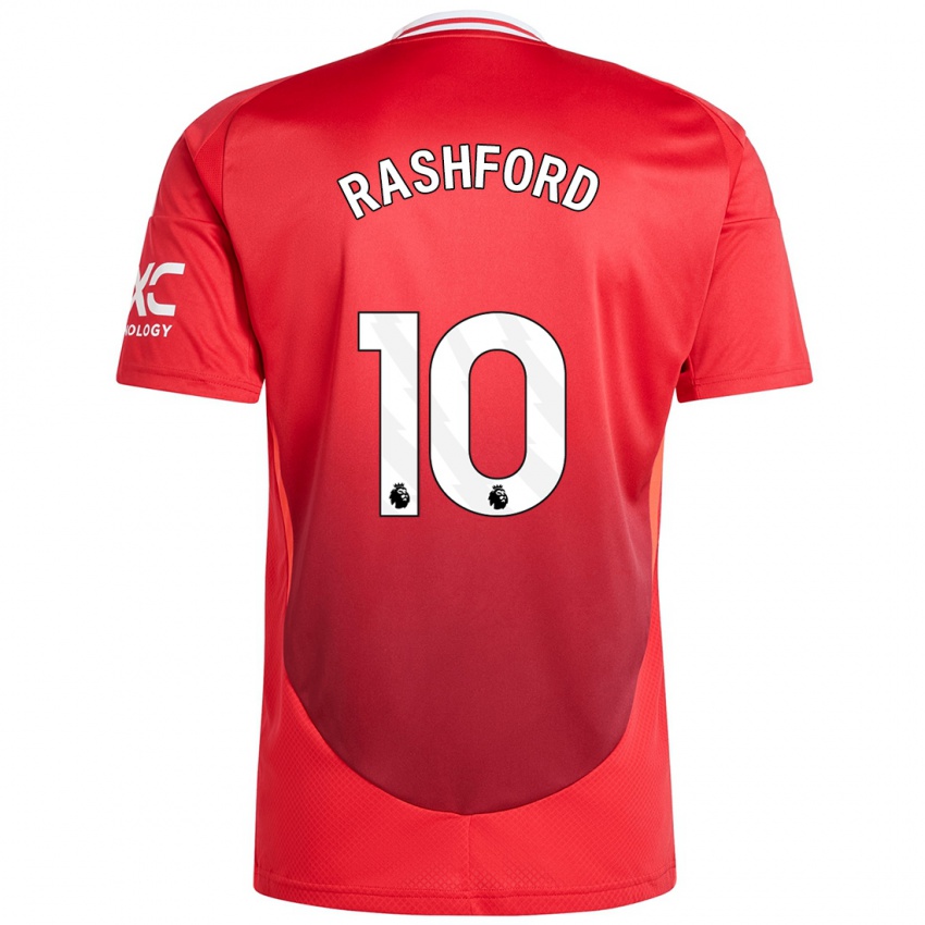 Kinder Marcus Rashford #10 Hellrot Heimtrikot Trikot 2024/25 T-Shirt Österreich