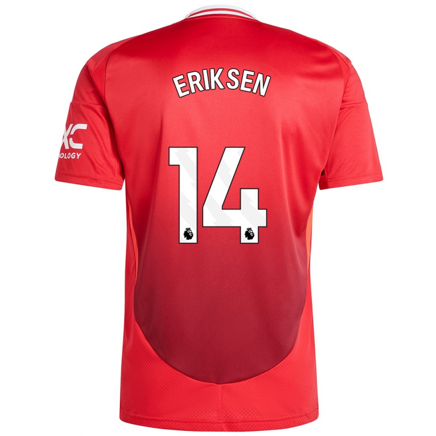 Kinder Christian Eriksen #14 Hellrot Heimtrikot Trikot 2024/25 T-Shirt Österreich