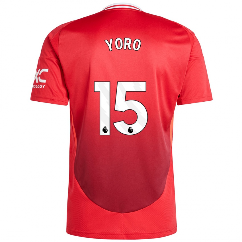 Kinder Leny Yoro #15 Hellrot Heimtrikot Trikot 2024/25 T-Shirt Österreich