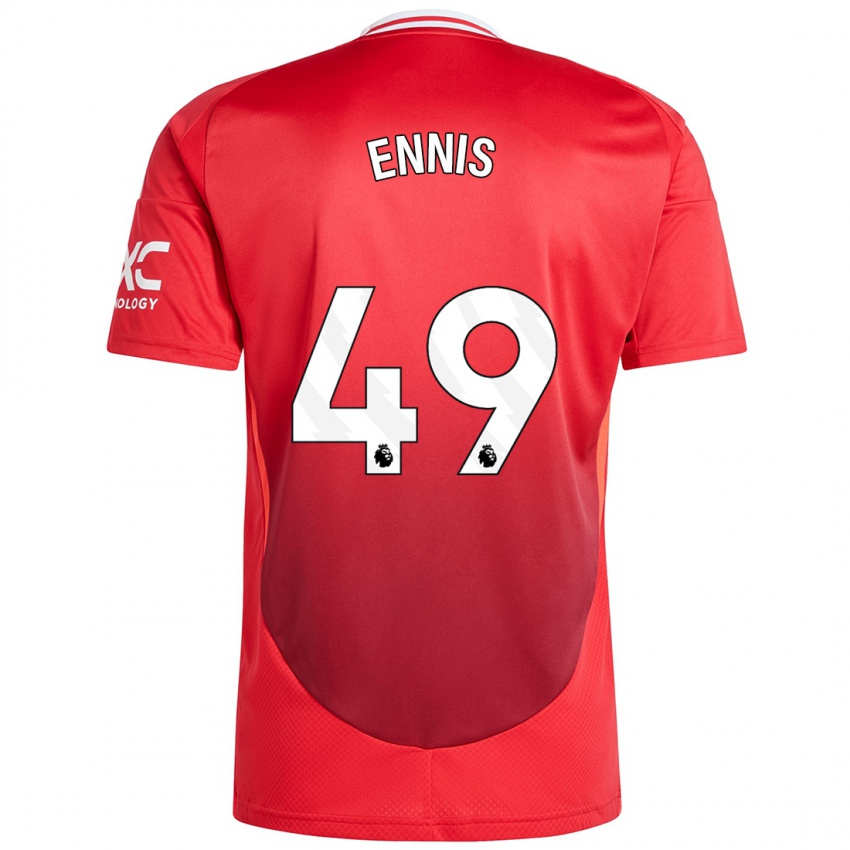 Kinder Ethan Ennis #49 Hellrot Heimtrikot Trikot 2024/25 T-Shirt Österreich