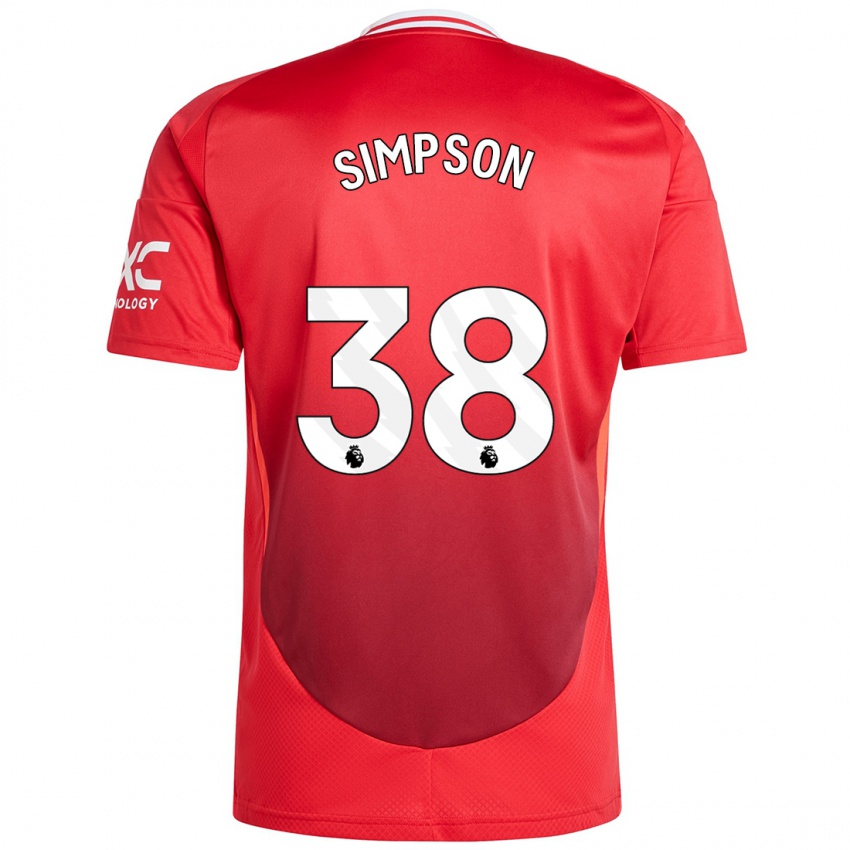 Kinder Jess Simpson #38 Hellrot Heimtrikot Trikot 2024/25 T-Shirt Österreich