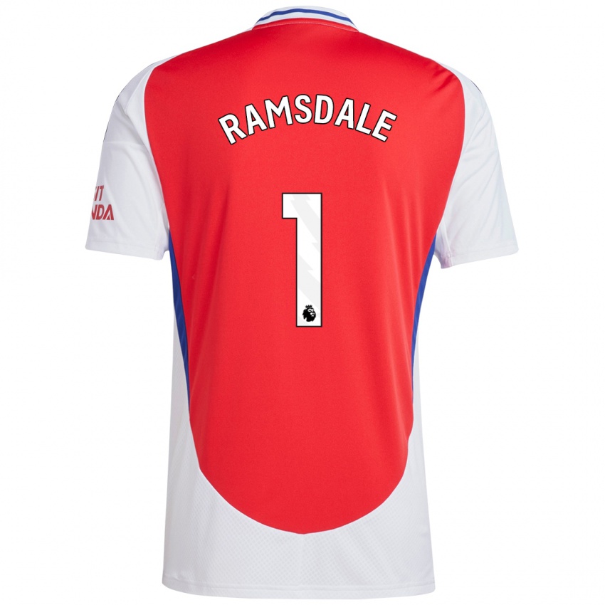 Kinder Aaron Ramsdale #1 Rot Weiß Heimtrikot Trikot 2024/25 T-Shirt Österreich