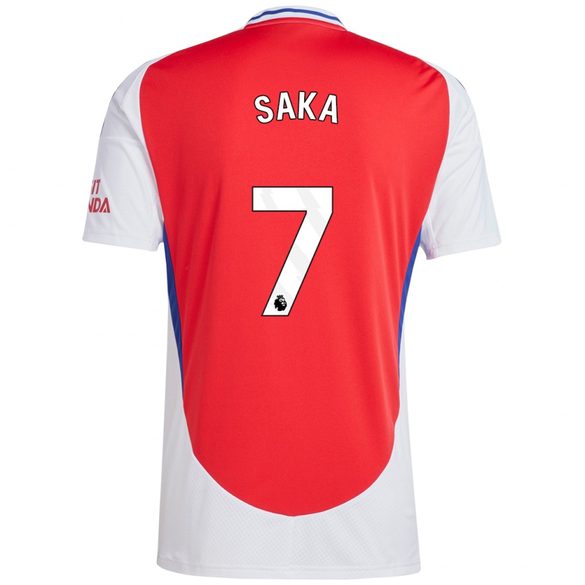 Kinder Bukayo Saka #7 Rot Weiß Heimtrikot Trikot 2024/25 T-Shirt Österreich