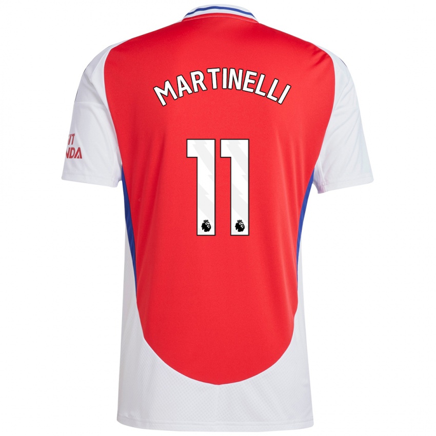 Kinder Gabriel Martinelli #11 Rot Weiß Heimtrikot Trikot 2024/25 T-Shirt Österreich