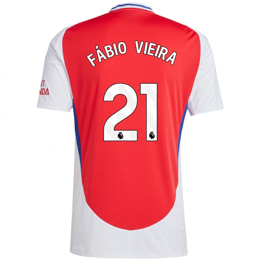 Kinder Fabio Vieira #21 Rot Weiß Heimtrikot Trikot 2024/25 T-Shirt Österreich