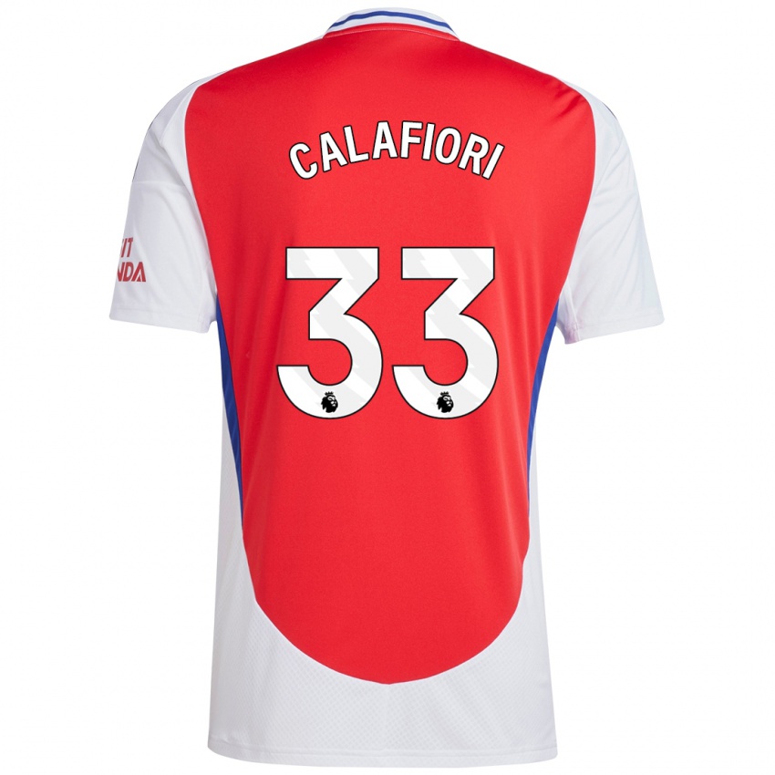 Kinder Riccardo Calafiori #33 Rot Weiß Heimtrikot Trikot 2024/25 T-Shirt Österreich