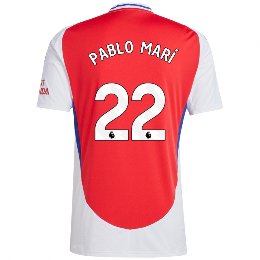 Kinder Pablo Mari #22 Rot Weiß Heimtrikot Trikot 2024/25 T-Shirt Österreich