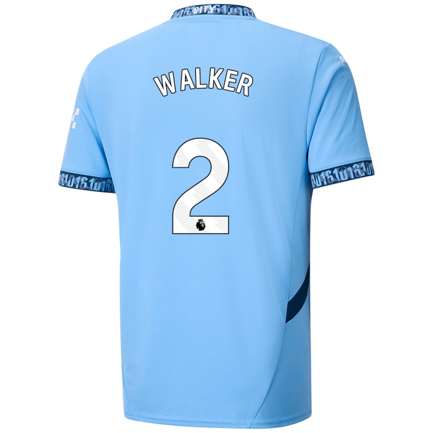 Kinder Kyle Walker #2 Marineblau Heimtrikot Trikot 2024/25 T-Shirt Österreich