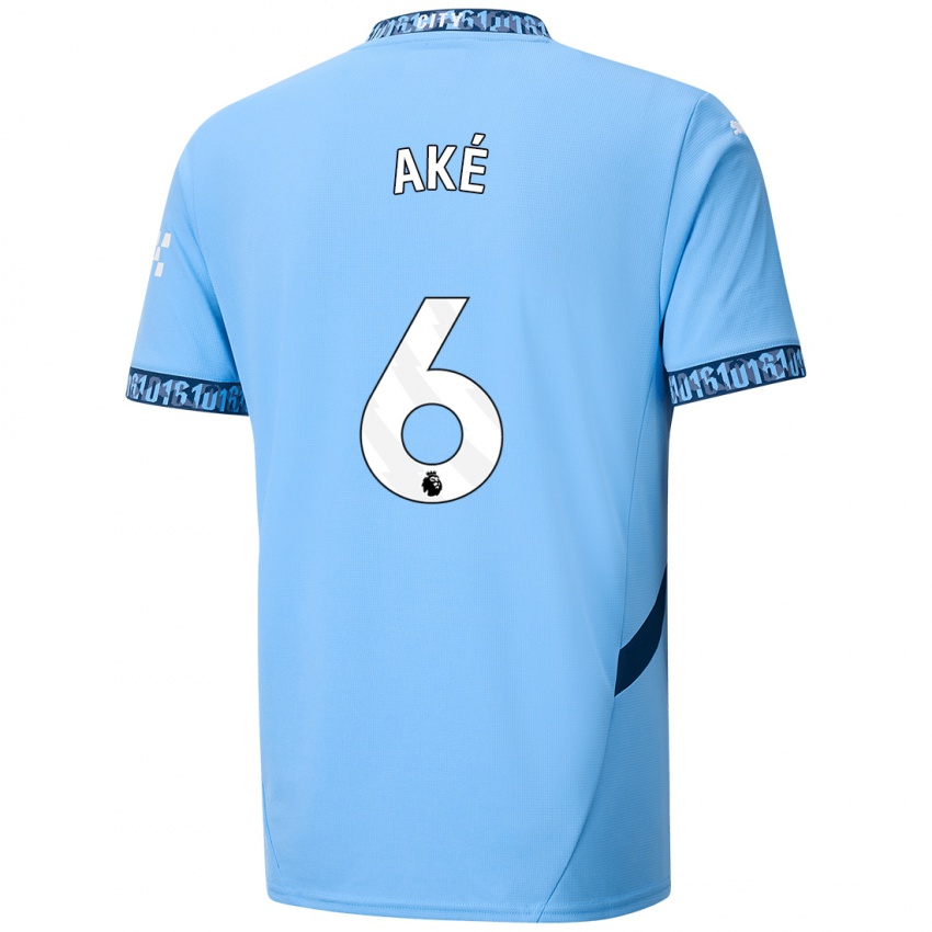 Kinder Nathan Ake #6 Marineblau Heimtrikot Trikot 2024/25 T-Shirt Österreich