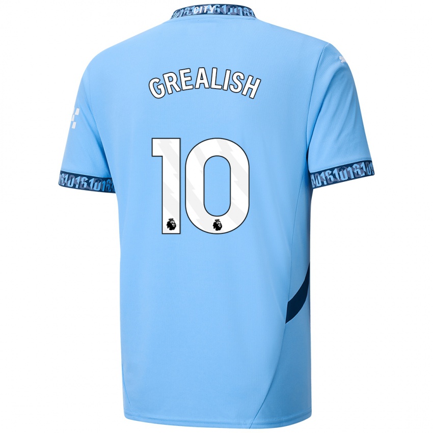 Kinder Jack Grealish #10 Marineblau Heimtrikot Trikot 2024/25 T-Shirt Österreich