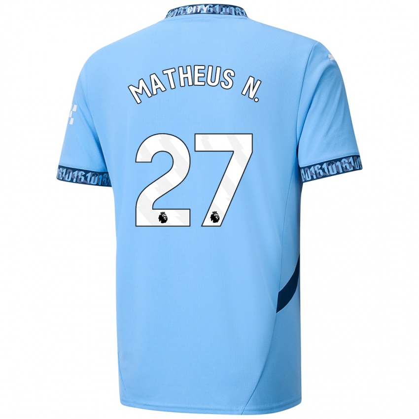 Kinder Matheus Nunes #27 Marineblau Heimtrikot Trikot 2024/25 T-Shirt Österreich