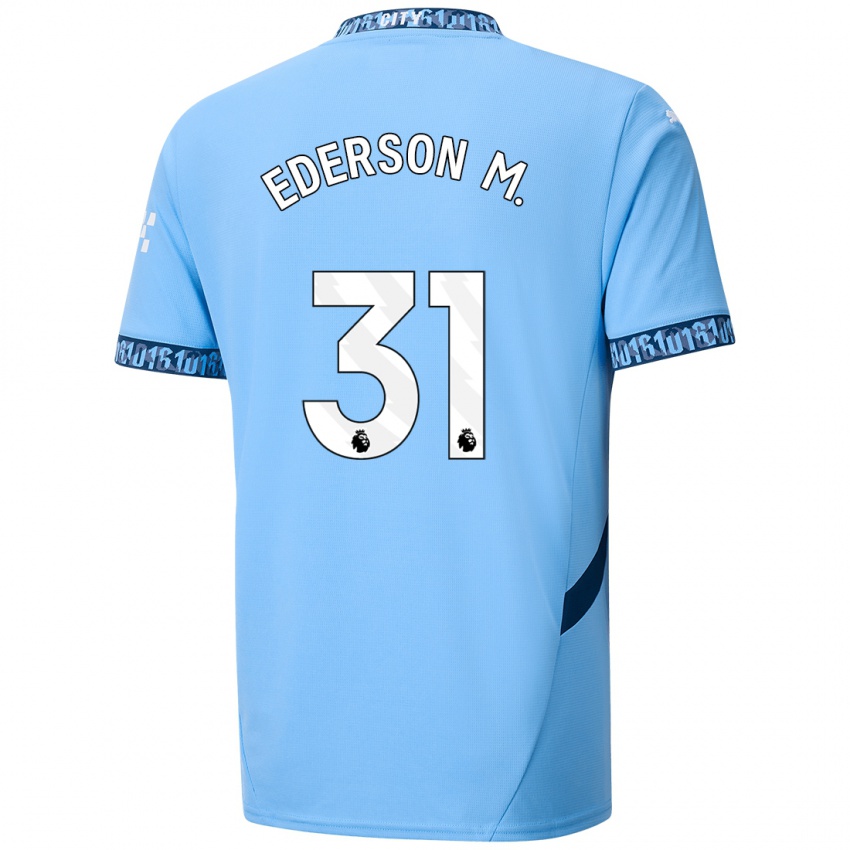 Kinder Ederson Moraes #31 Marineblau Heimtrikot Trikot 2024/25 T-Shirt Österreich