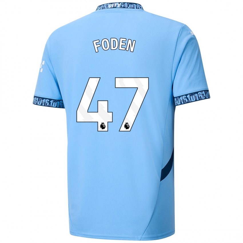 Kinder Phil Foden #47 Marineblau Heimtrikot Trikot 2024/25 T-Shirt Österreich