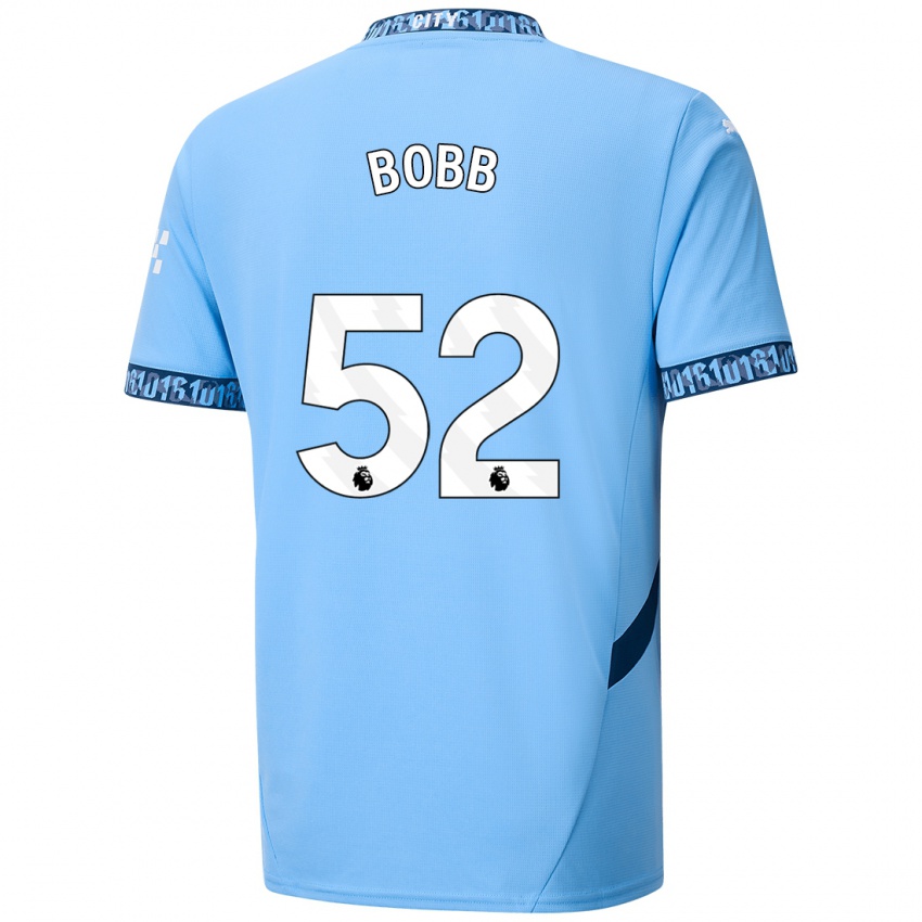 Kinder Oscar Bobb #52 Marineblau Heimtrikot Trikot 2024/25 T-Shirt Österreich