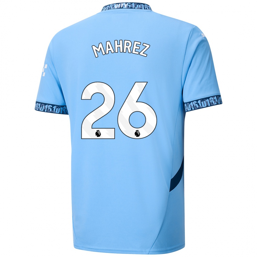 Kinder Riyad Mahrez #26 Marineblau Heimtrikot Trikot 2024/25 T-Shirt Österreich