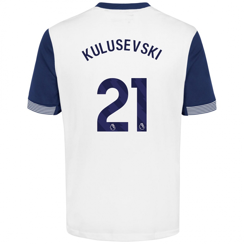 Kinder Dejan Kulusevski #21 Weiß Blau Heimtrikot Trikot 2024/25 T-Shirt Österreich