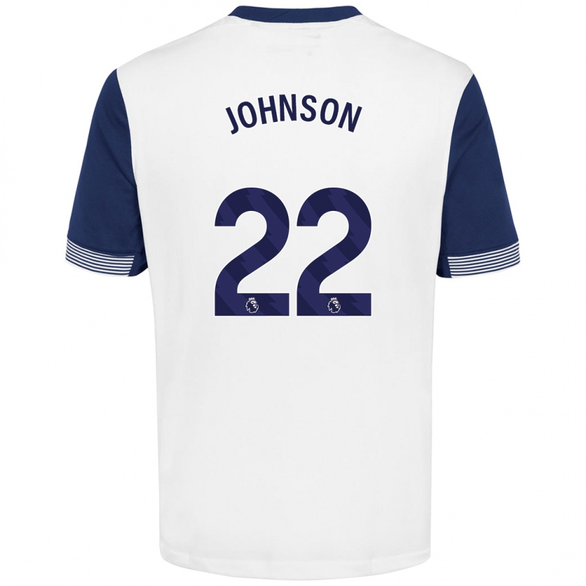 Kinder Brennan Johnson #22 Weiß Blau Heimtrikot Trikot 2024/25 T-Shirt Österreich