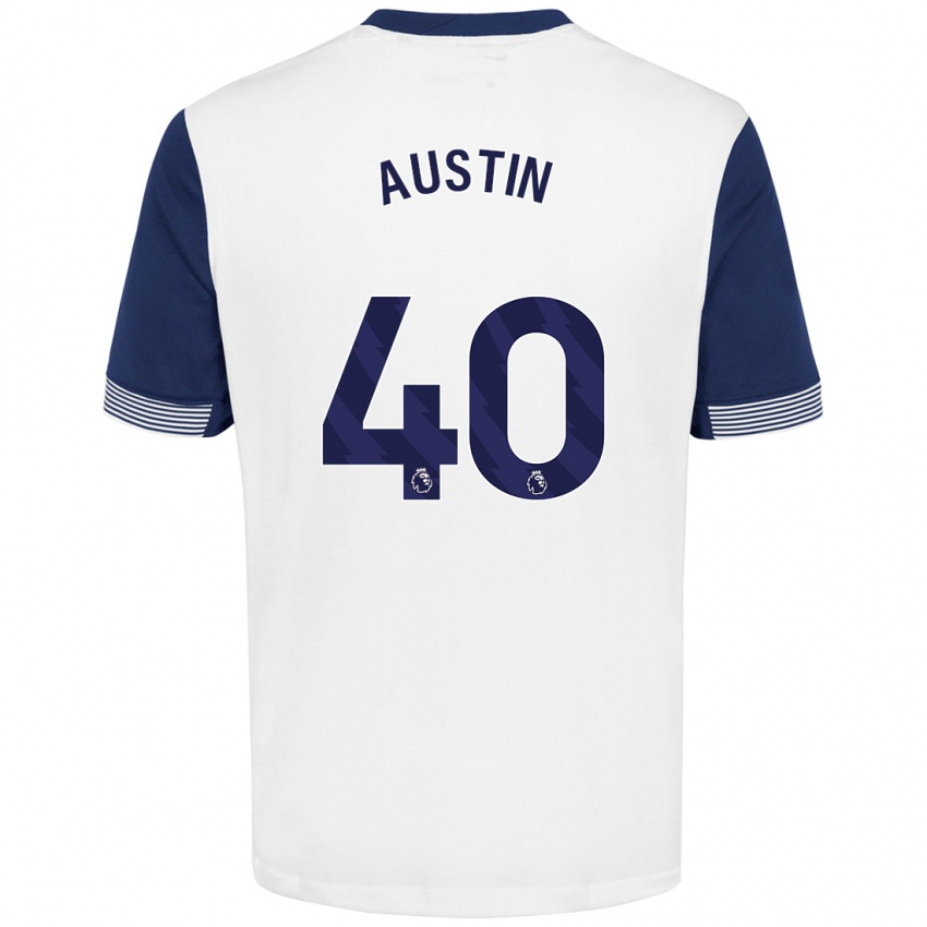 Kinder Brandon Austin #40 Weiß Blau Heimtrikot Trikot 2024/25 T-Shirt Österreich