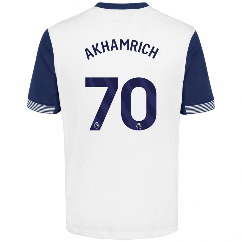 Kinder Yusuf Akhamrich #70 Weiß Blau Heimtrikot Trikot 2024/25 T-Shirt Österreich