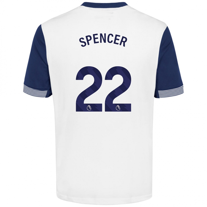 Kinder Rebecca Spencer #22 Weiß Blau Heimtrikot Trikot 2024/25 T-Shirt Österreich