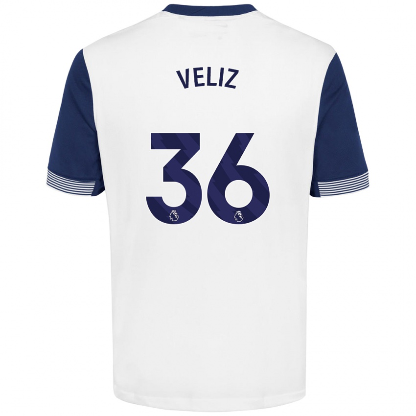 Kinder Alejo Véliz #36 Weiß Blau Heimtrikot Trikot 2024/25 T-Shirt Österreich