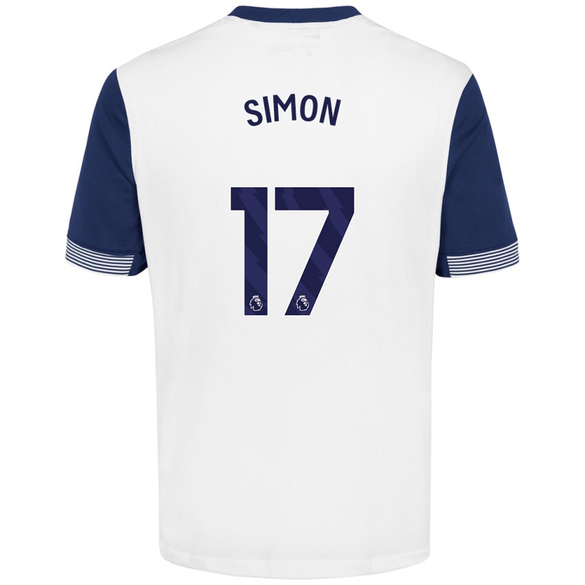 Kinder Kyah Simon #17 Weiß Blau Heimtrikot Trikot 2024/25 T-Shirt Österreich