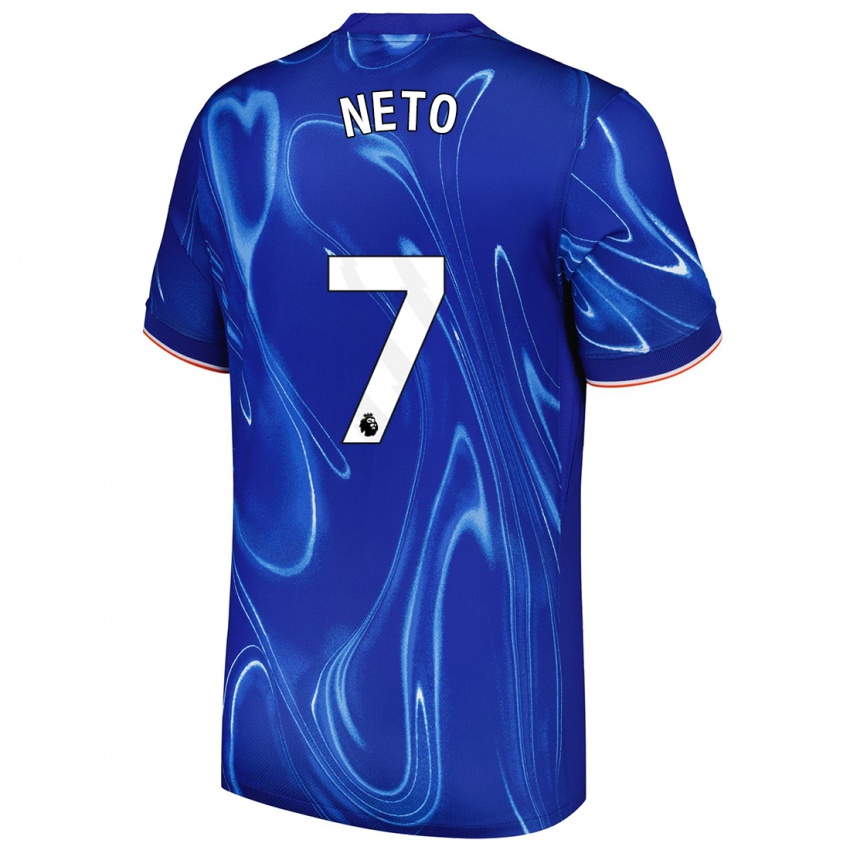 Kinder Pedro Neto #7 Blau Weiß Heimtrikot Trikot 2024/25 T-Shirt Österreich