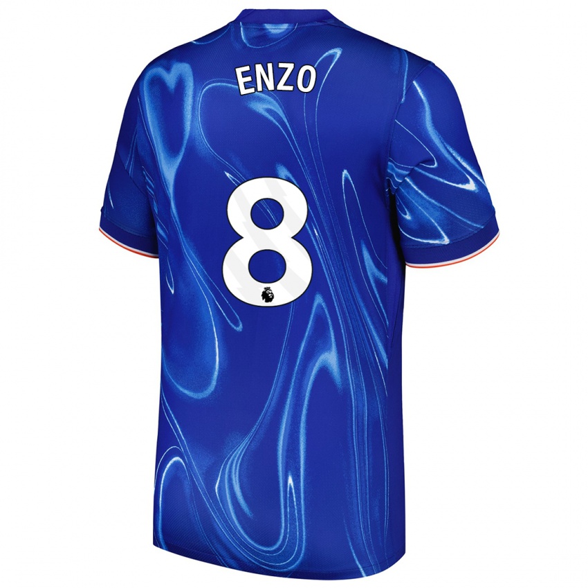 Kinder Enzo Fernández #8 Blau Weiß Heimtrikot Trikot 2024/25 T-Shirt Österreich