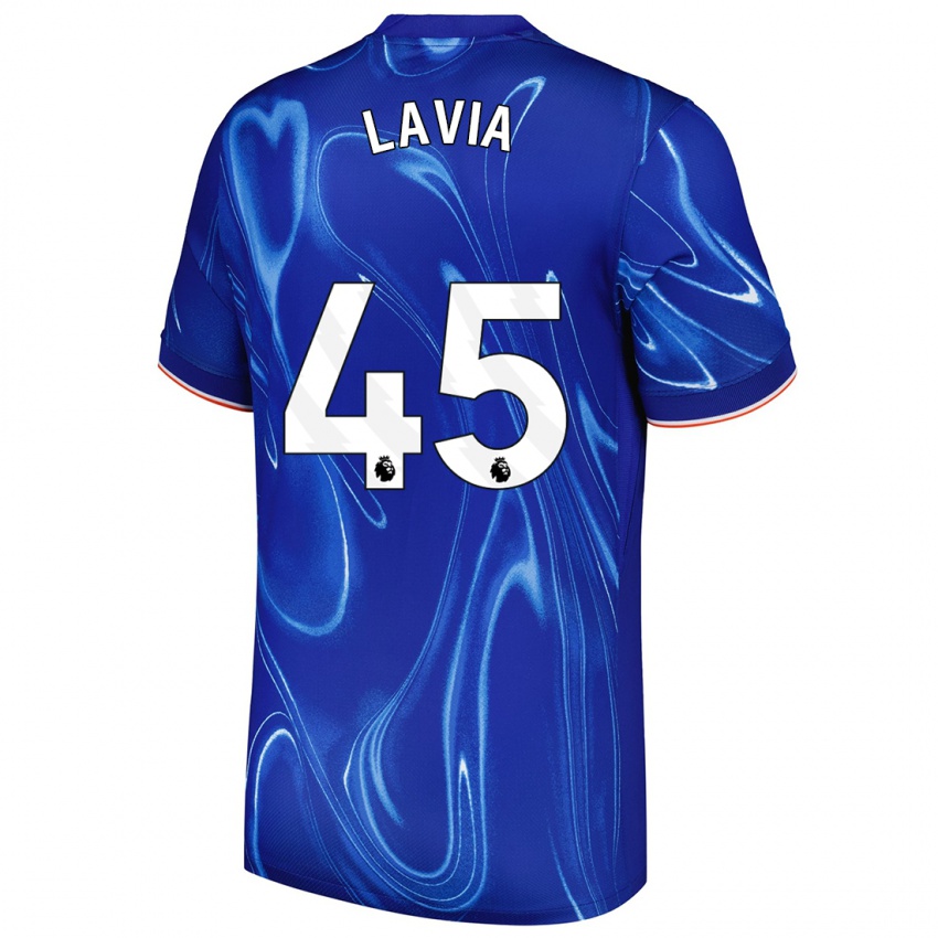 Kinder Romeo Lavia #45 Blau Weiß Heimtrikot Trikot 2024/25 T-Shirt Österreich