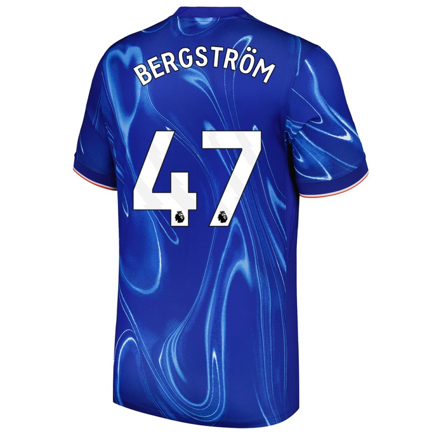 Kinder Lucas Bergström #47 Blau Weiß Heimtrikot Trikot 2024/25 T-Shirt Österreich