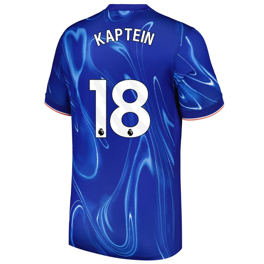 Kinder Wieke Kaptein #18 Blau Weiß Heimtrikot Trikot 2024/25 T-Shirt Österreich