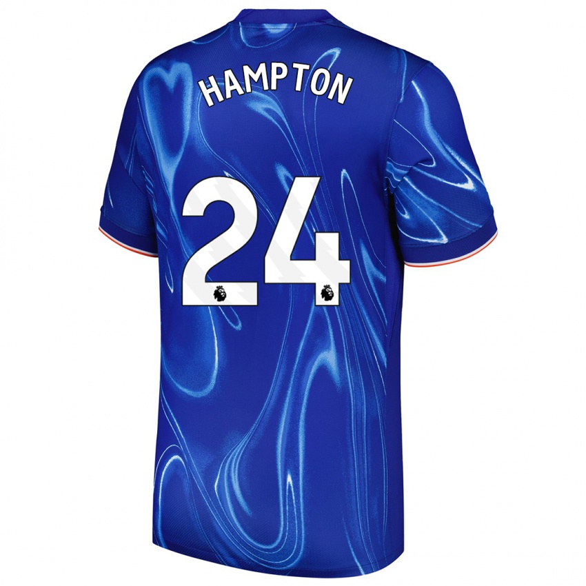 Kinder Hannah Hampton #24 Blau Weiß Heimtrikot Trikot 2024/25 T-Shirt Österreich