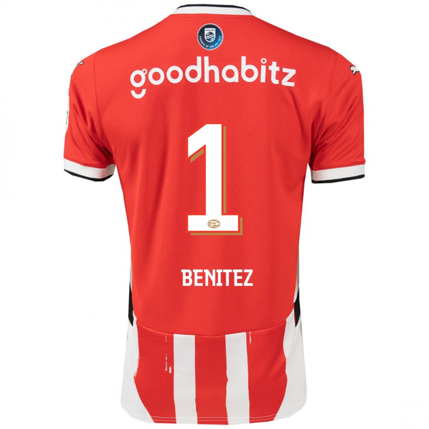 Kinder Walter Benítez #1 Rot Weiß Heimtrikot Trikot 2024/25 T-Shirt Österreich