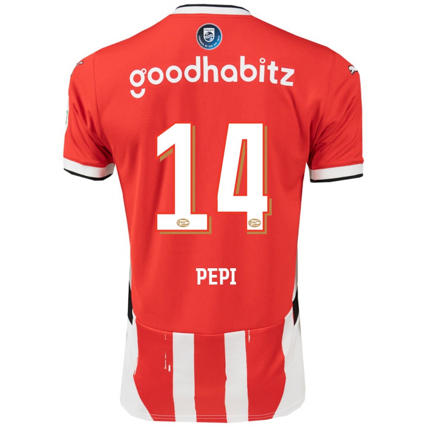 Kinder Ricardo Pepi #14 Rot Weiß Heimtrikot Trikot 2024/25 T-Shirt Österreich