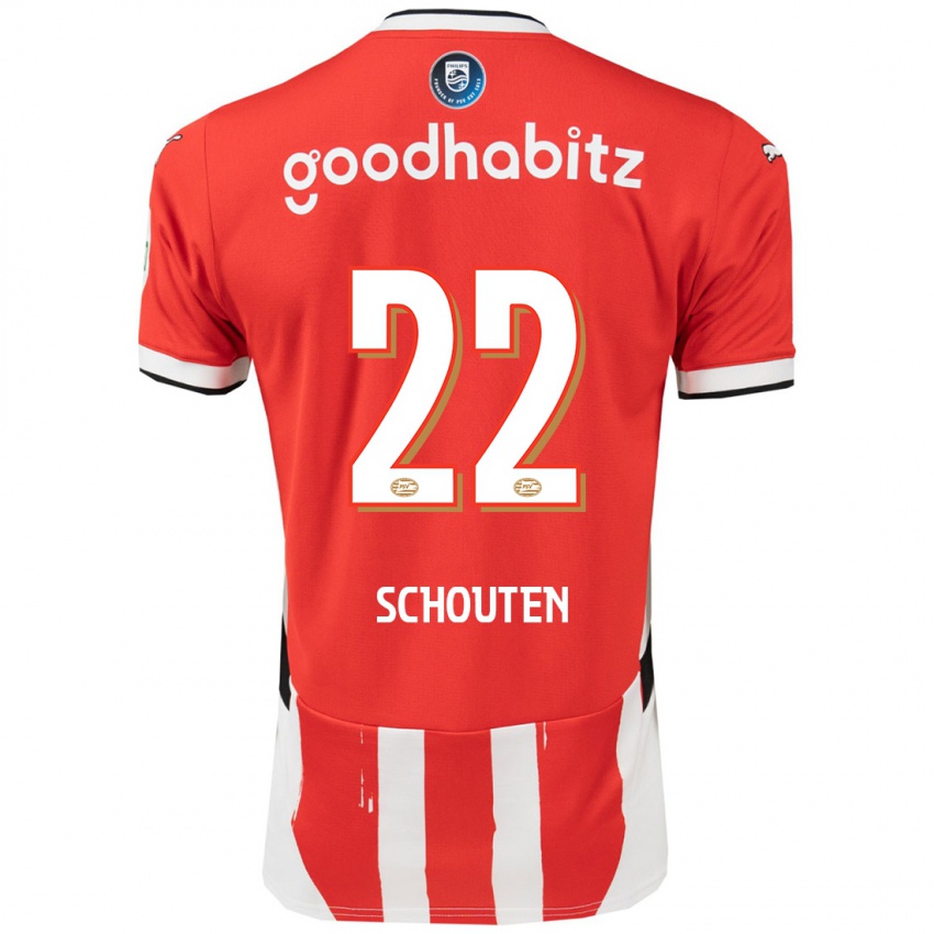 Kinder Jerdy Schouten #22 Rot Weiß Heimtrikot Trikot 2024/25 T-Shirt Österreich