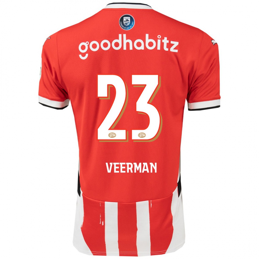 Kinder Joey Veerman #23 Rot Weiß Heimtrikot Trikot 2024/25 T-Shirt Österreich