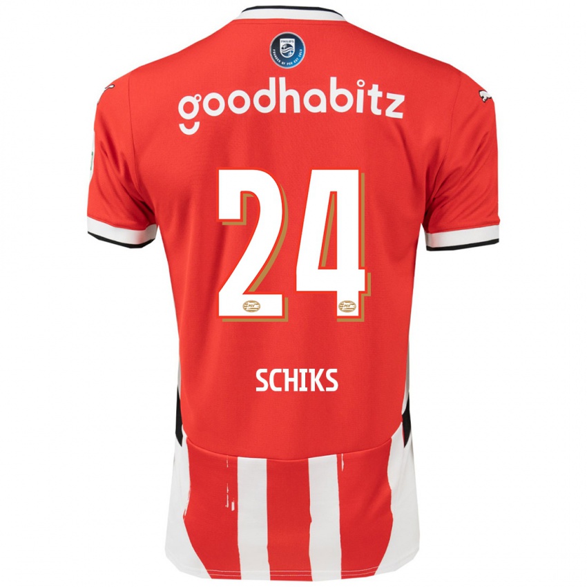 Kinder Niek Schiks #24 Rot Weiß Heimtrikot Trikot 2024/25 T-Shirt Österreich