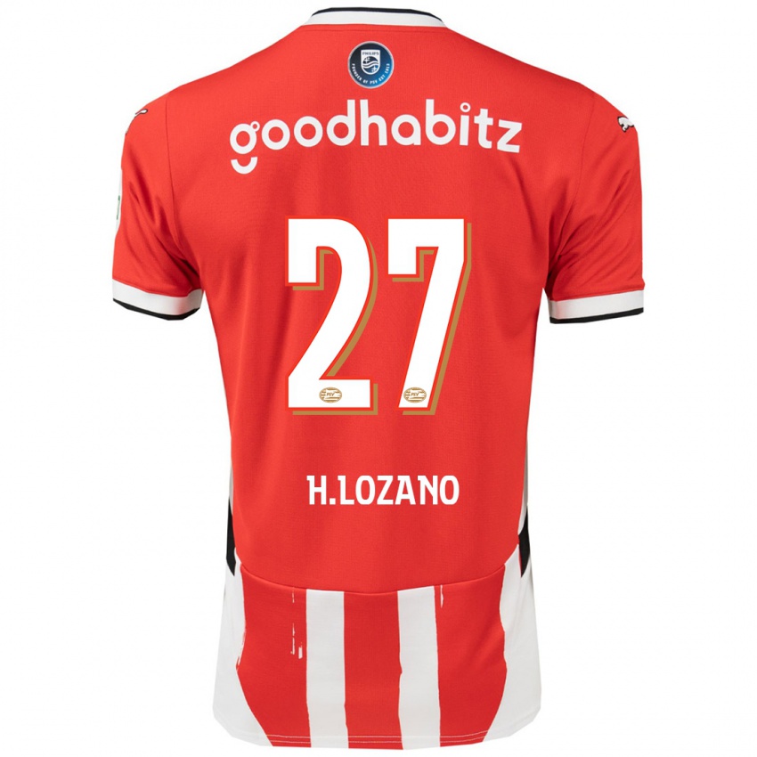 Kinder Hirving Lozano #27 Rot Weiß Heimtrikot Trikot 2024/25 T-Shirt Österreich