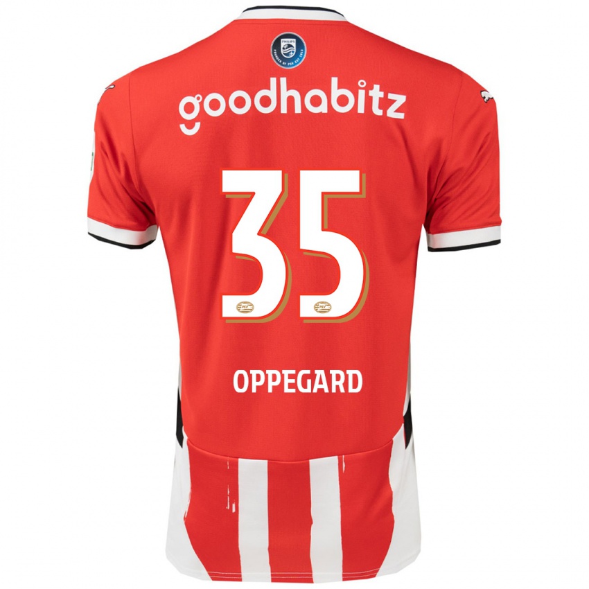 Kinder Fredrik Oppegard #35 Rot Weiß Heimtrikot Trikot 2024/25 T-Shirt Österreich