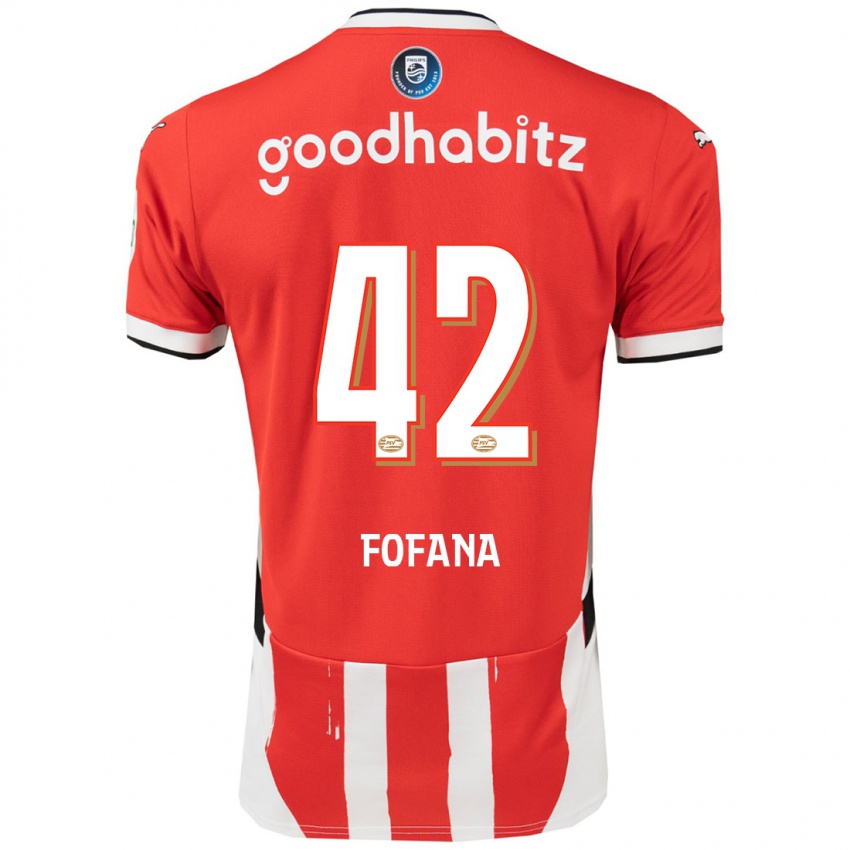 Kinder Fode Fofana #42 Rot Weiß Heimtrikot Trikot 2024/25 T-Shirt Österreich