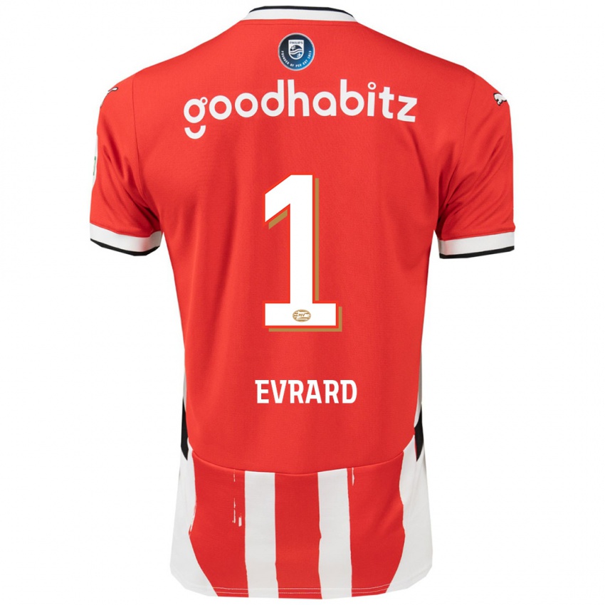 Kinder Nicky Evrard #1 Rot Weiß Heimtrikot Trikot 2024/25 T-Shirt Österreich