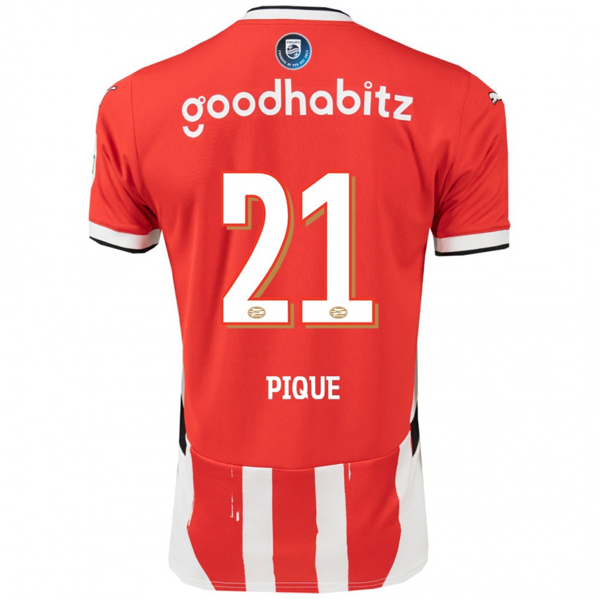 Kinder Naomi Piqué #21 Rot Weiß Heimtrikot Trikot 2024/25 T-Shirt Österreich