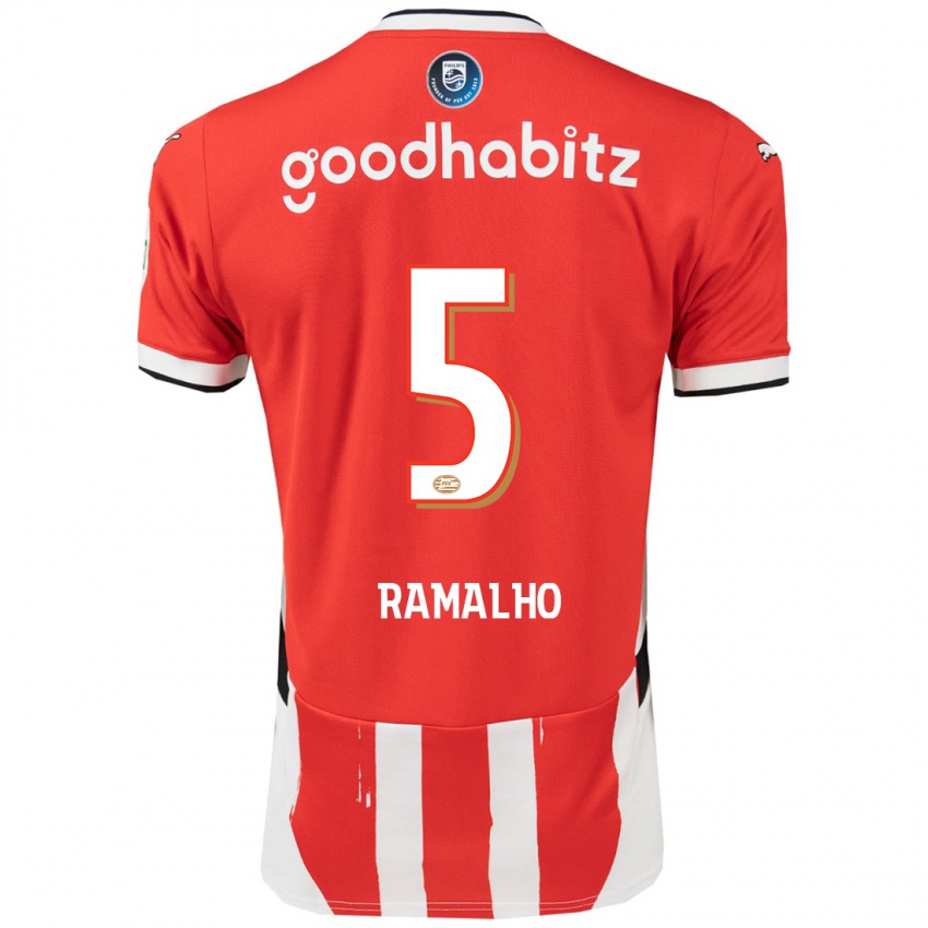 Kinder Andre Ramalho #5 Rot Weiß Heimtrikot Trikot 2024/25 T-Shirt Österreich