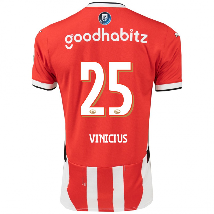 Kinder Carlos Vinicius #25 Rot Weiß Heimtrikot Trikot 2024/25 T-Shirt Österreich